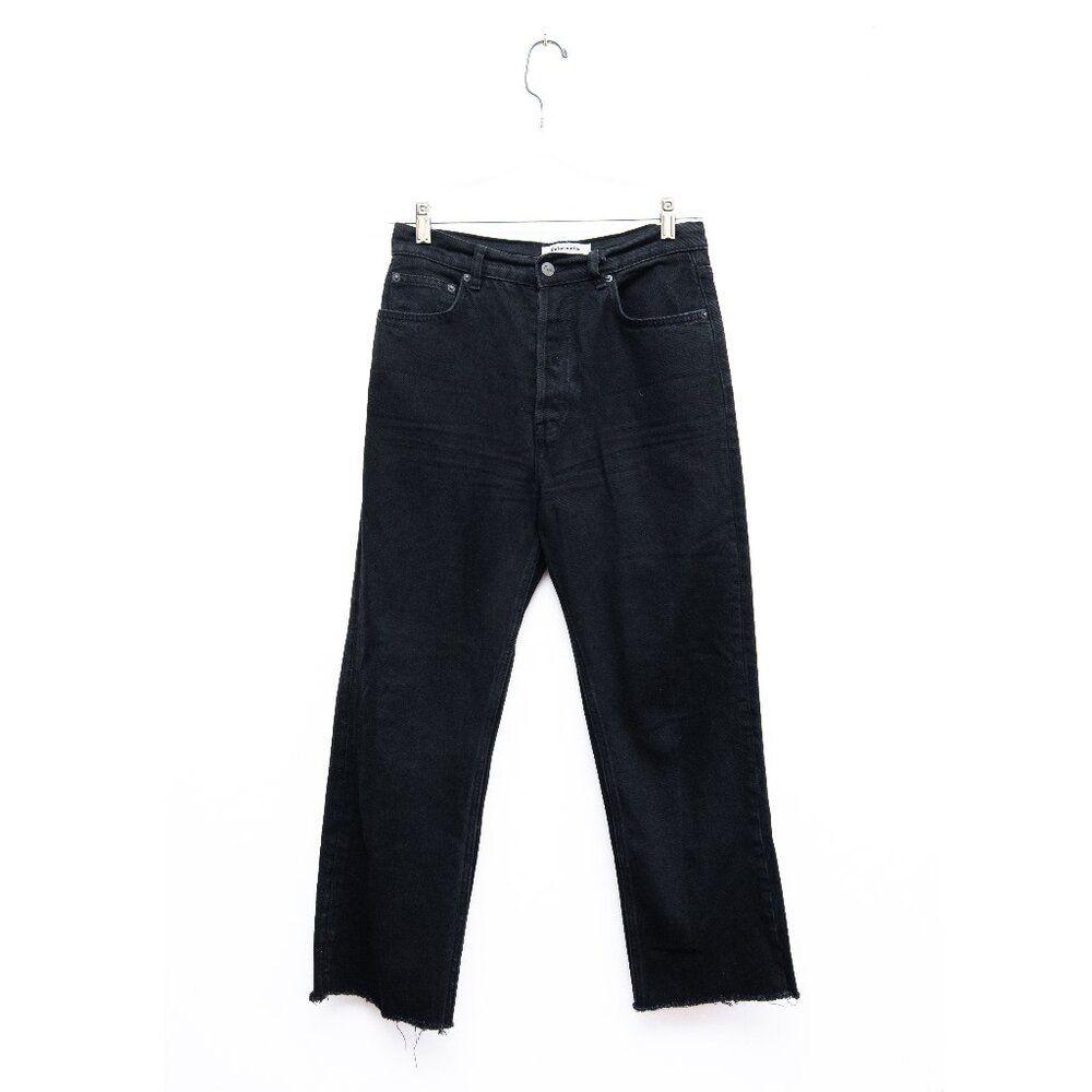 Reformation Straight Leg High Rise Black Jeans